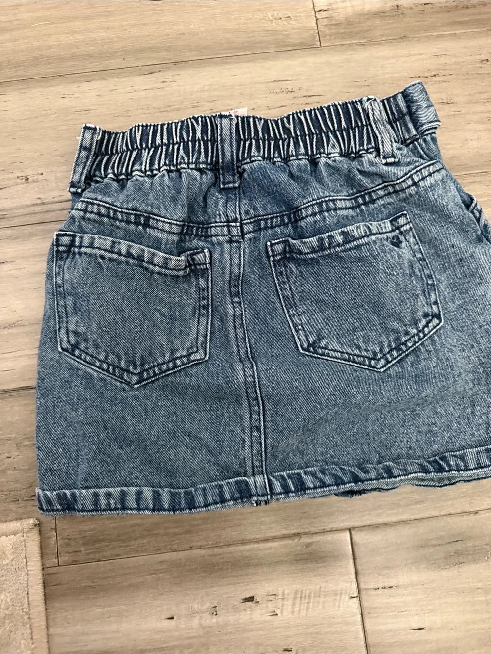 Denim Cargo Mini Skirt with Belt - Blue